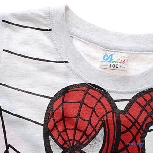 Áo Thun Tay Ngắn In Hình Người Nhện Cho Bé Trai