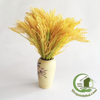 Bụi cây bông lúa vàng - cây hoa giả cao cấp