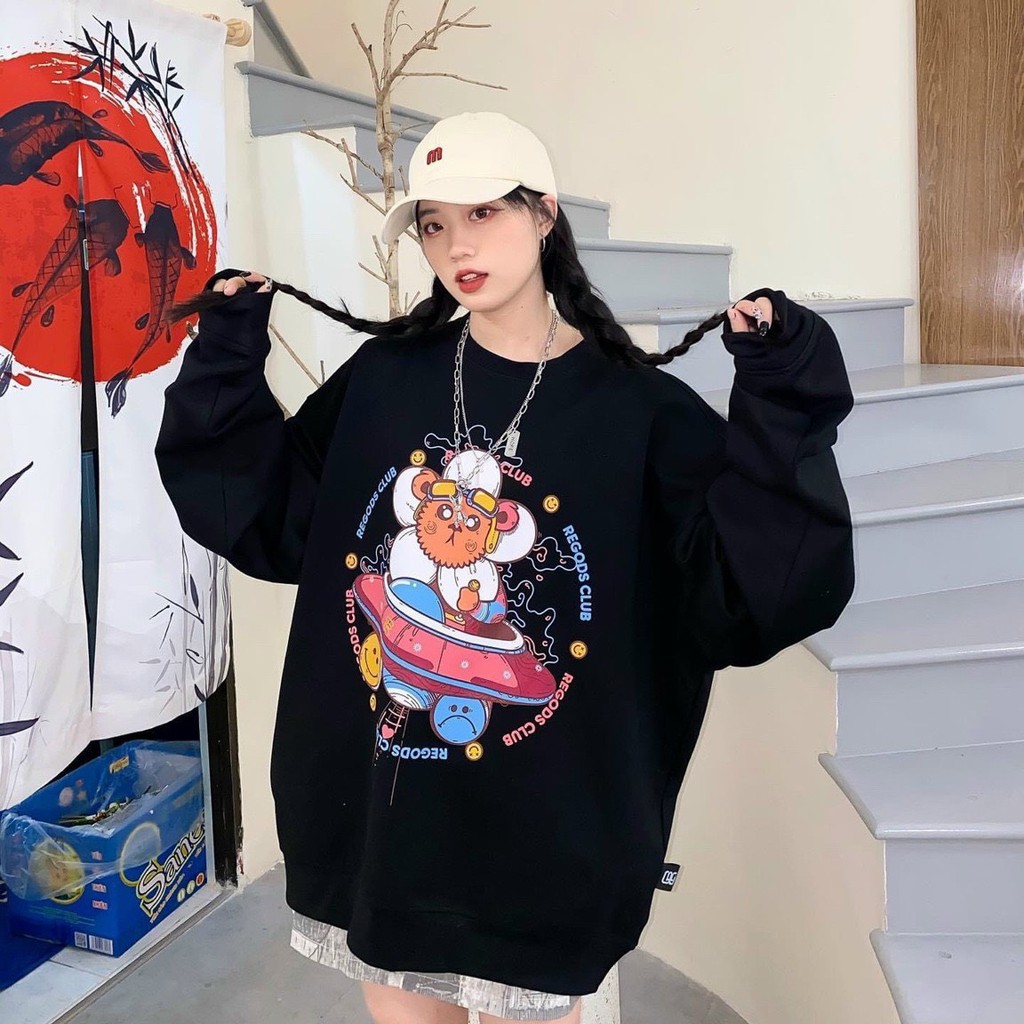 ÁO SWEATER IN HOẠT HÌNH ĐĨA BAY SIÊU ĐẸP CHẤT VẢI NỈ NGOẠI DÀY DẶN