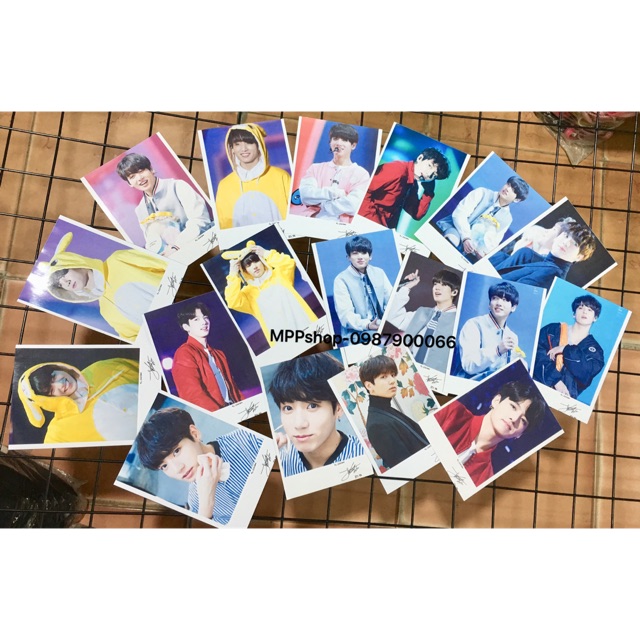 Combo 8 ảnh Plaroid JUNGKOOK BTS có chữ ký ngẫu nhiên khổ 10x15cm