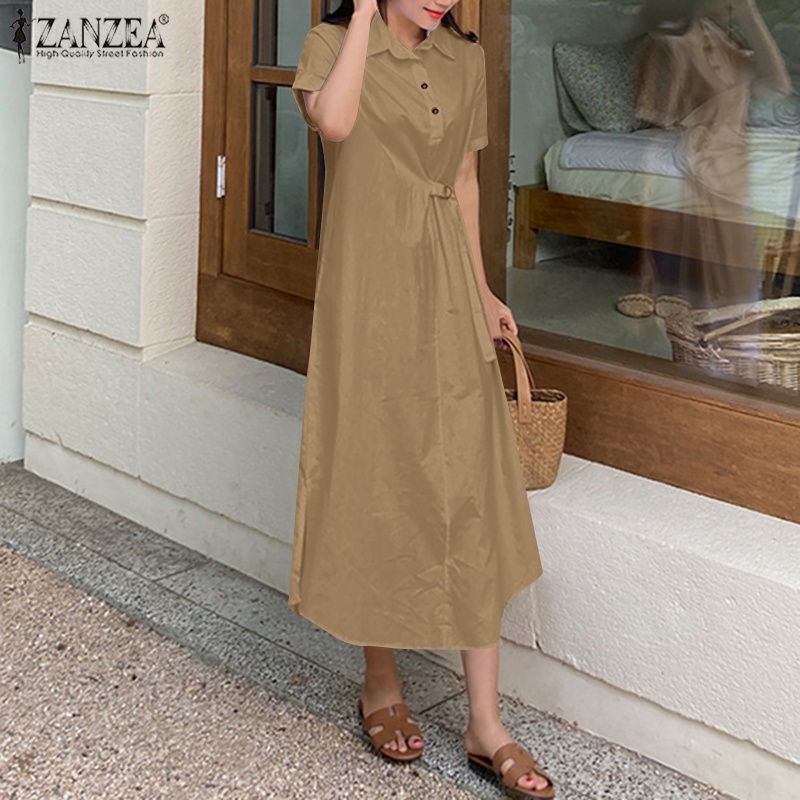 Đầm dài ZANZEA xẻ tà thời trang dành cho nữ