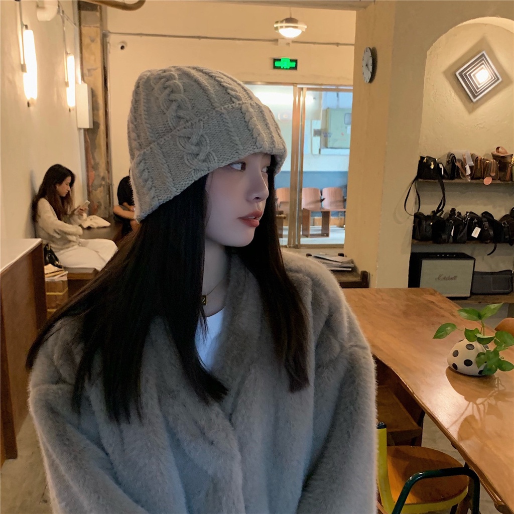 Mũ len trùm tai phong cách retro Hàn Quốc thời trang thu đông cho học sinh