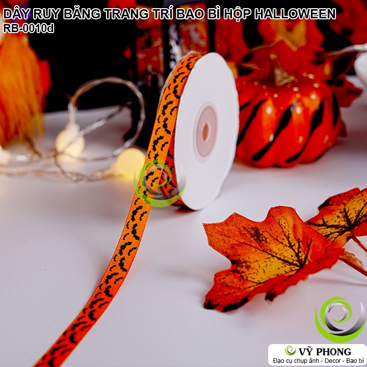 DÂY RUY BĂNG TRANG TRÍ HALLOWEEN DÂY VẢI DECOR ĐÓNG GÓI QUÀ TẶNG BAO BÌ HỘP BÁNH KẸO LỄ HỘI MA QUỶ RB-0010