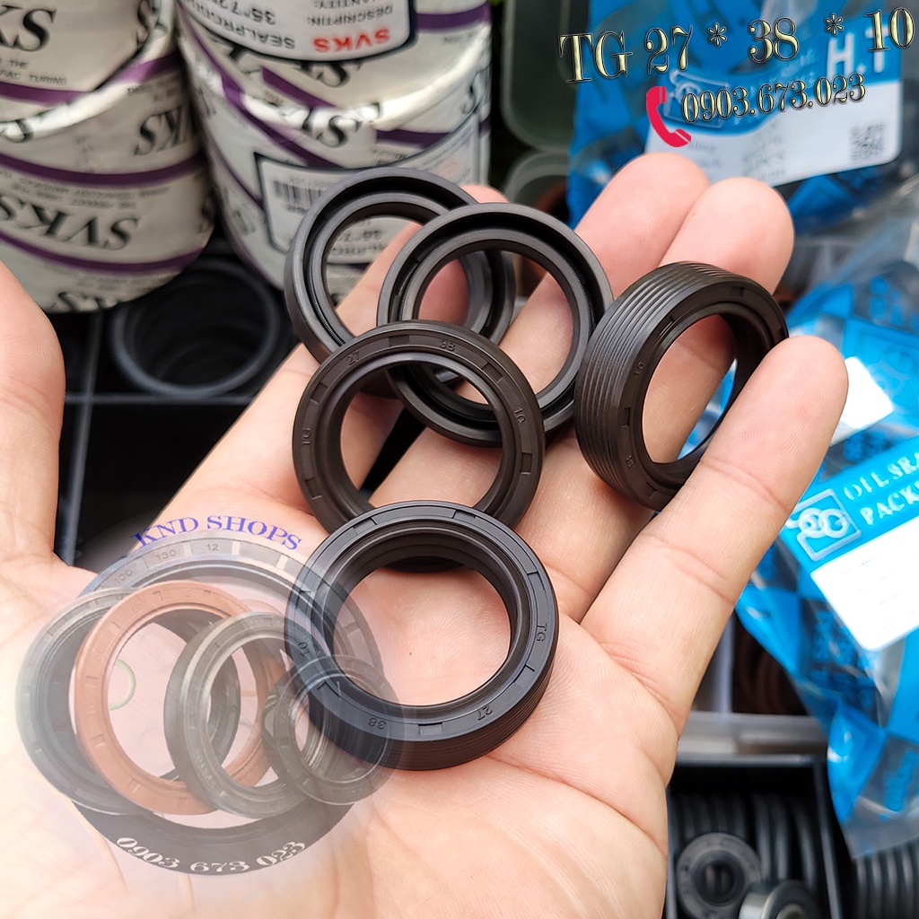Phớt dầu SVKS TG 27*38*10, Phốt chặn nhớt trục chuyên cho phụ tùng xe máy, máy sản xuất công nghiệp | KND Shops