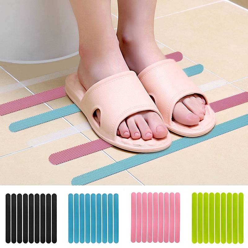 Bộ 12 Miếng Dán Tường Nhà Tắm/Phòng Bếp/Phòng Tắm Bằng PEVA Không Trơn Chống Trượt Chống Thấm Nước Cao Cấp 2*20cm