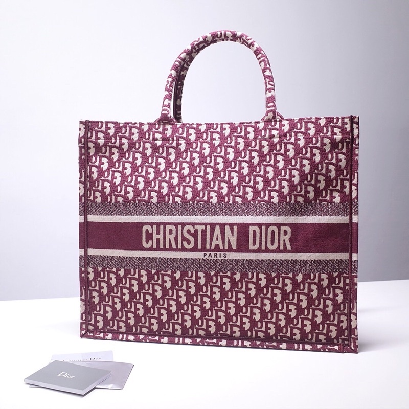 Túi xách hoạ tiết logo thương hiệu Dior CD Book Tote cao cấp size lớn hàng vip 1-1