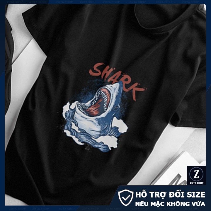 Áo phông nam tay ngắn cổ tròn, áo thun ZOTA chất tici mềm mịn in 3D shark NZ01 | BigBuy360 - bigbuy360.vn