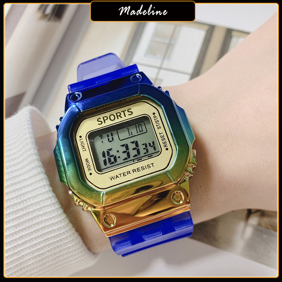 Đồng hồ thể thao điện tử nữ Sports shhors Sp04 dây trong cực hot, cực cá tính, đầy đủ chức năng, đèn led