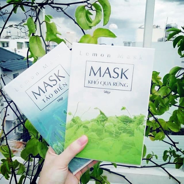 Combo Lemon Mask 1 Khổ Qua Rừng - 1 Tảo Biển ( tặng combo kẹp cột tóc & que trộn)