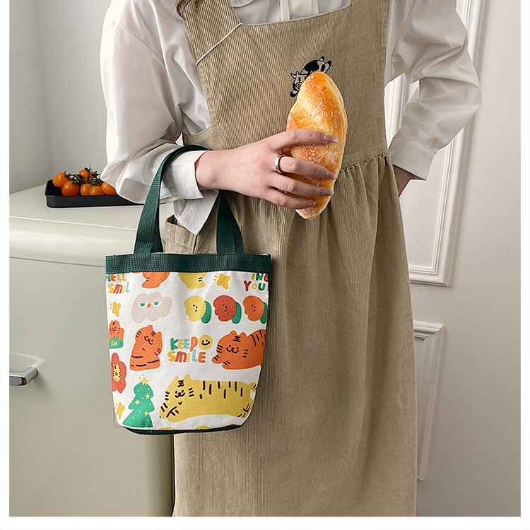 Túi Xách bucket In Hình Hoạt Hình Nhật Bản Dễ Thương Cho Nữ