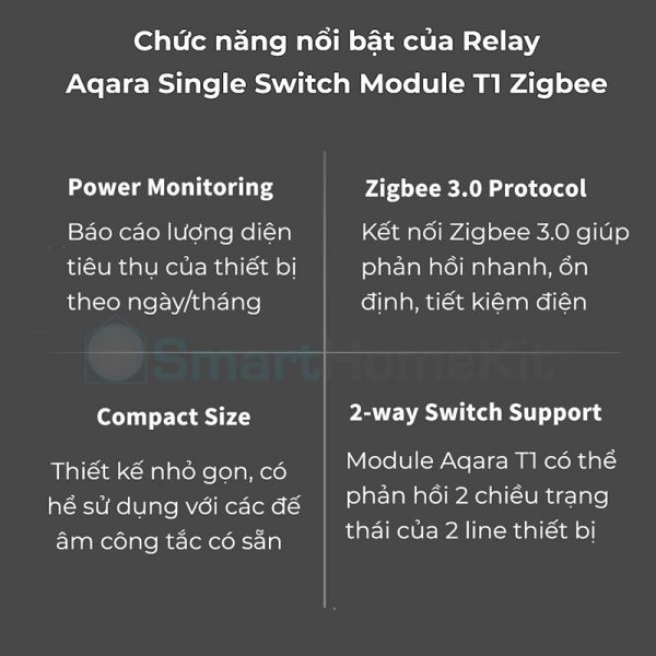 Module điều khiển thông minh - Relay Aqara Single Switch Module T1 Zigbee 3.0