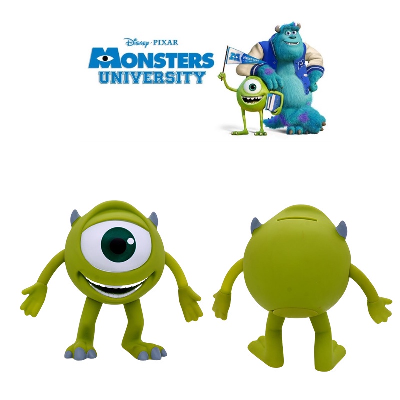 Disney Monsters University Mike Wazowski Mr Q Money Pot PVC Action Figure Ornaments 15cm