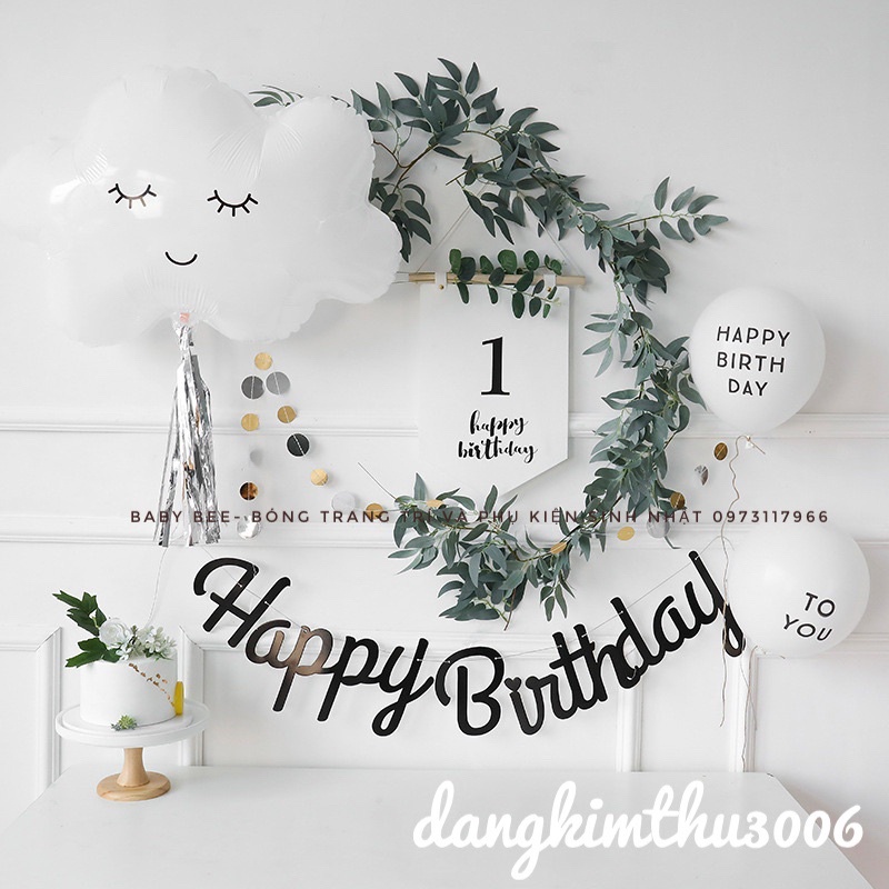 Dây Chữ Happy Birthday Mảnh Nghiêng CNC