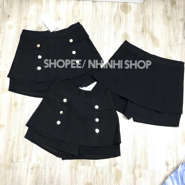 Chân váy lót quần 6 khuy, Chân váy tầng cạp cao có quần trong CV326 - NhiNhi Shop
