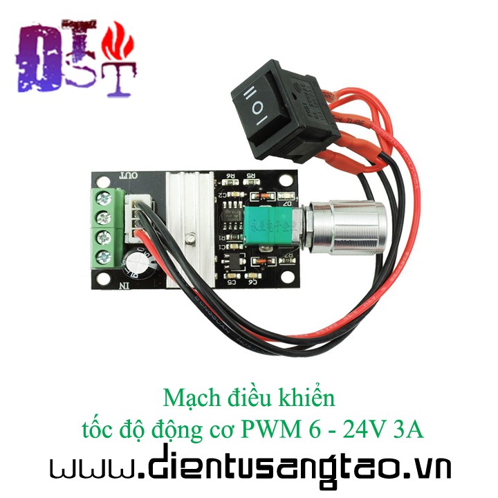 Mạch điều khiển tốc độ động cơ PWM 6 - 24V 3A Có đảo chiều