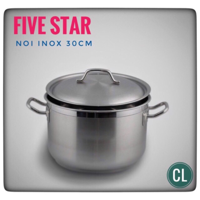 Nồi luộc gà Fivestar 3 đáy inox 430 26/28/30/32/36cm-đun từ