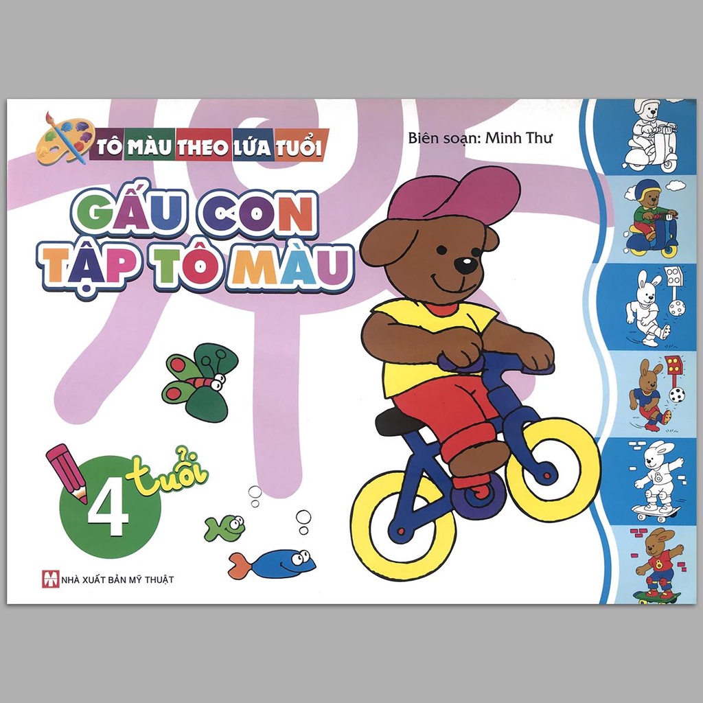 Sách - Tô Màu Theo Lứa Tuổi: Chú Hề Vui Nhộn + Gấu Con Tập Tô Màu - 3 quyển lẻ tùy chọn