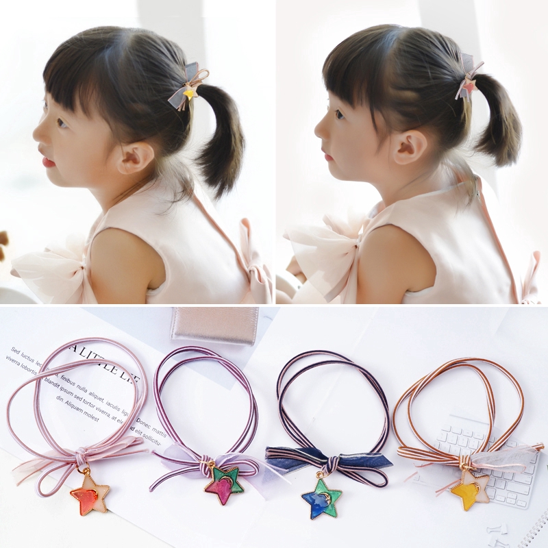 Elastic Hair Bands Women's Frosted Acrylic Lace Star Rubber Hair Tie
