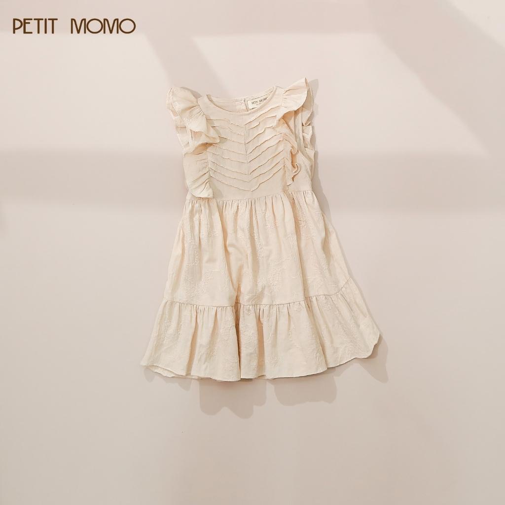 Váy xòe tầng cho bé gái PETIT MOMO trang trí tay bèo, chất thô mềm mát H183