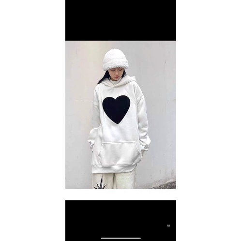 Áo hoodie tim to chữ lưng ONLY TC6