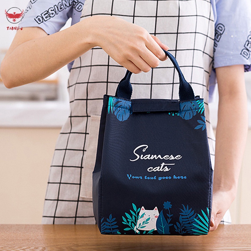 Túi Giữ Nhiệt Đựng Hộp Cơm Trưa Bằng Màng Nhôm Dày Dặn Chống Rò Rỉ Tiện Dụng Cho Nam Và Nữ