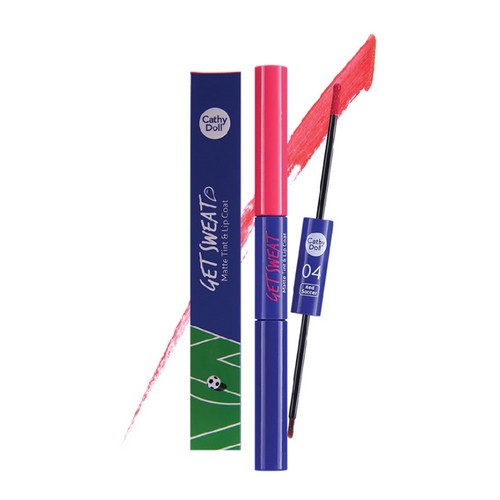 Son Lì Và Bóng Hai Đầu Cathy Doll Get Sweat Matte Tint & Lip Coat 2.4g + 2.5g .#04 Red Soccer | BigBuy360 - bigbuy360.vn