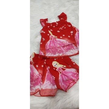 Bộ dây quần đùi vải lanh(tol)nhung cho bé gái