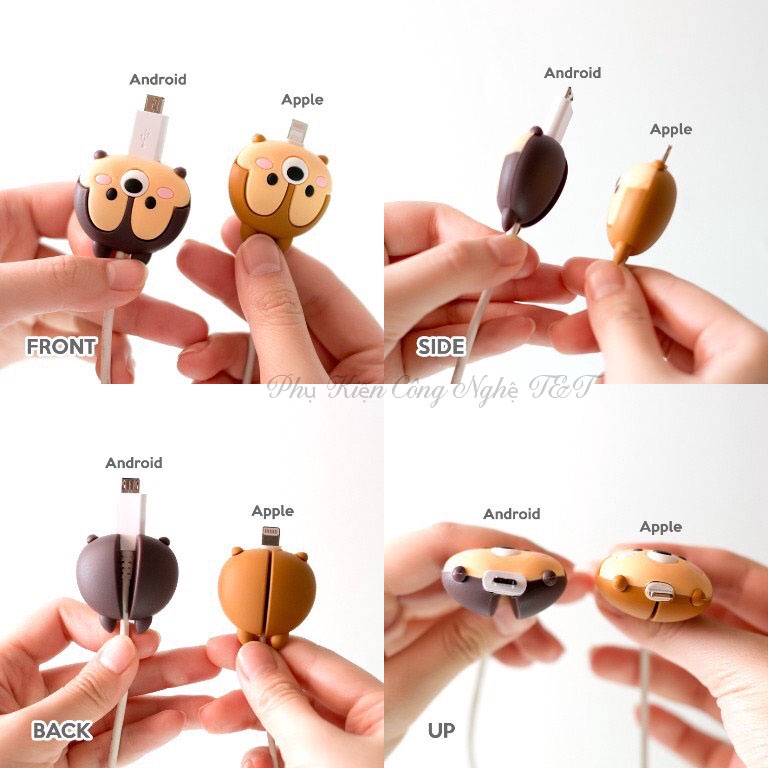 Thú ngậm đầu cáp sạc chống gấp đứt - Thú ngậm sạc siêu cute