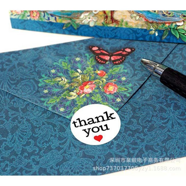 Cuộn 500 tem Sticker Thank you in Màu Tự Dính - Tem cảm ơn-Cuộn Sticker cảm ơn 500 tem