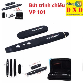 Bút trình chiếu, trợ giảng 101 - 010 laze xa 50m điều khiển không dây 10m, dùng pin AAA tiết kiệm