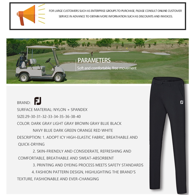 FJ Quần Dài Thể Thao Nhanh Khô Thời Trang Mùa Hè 2020 Dành Cho Nam Khi Chơi GOLF 11520