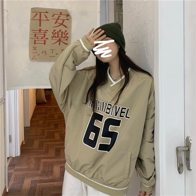 Áo Nỉ Cổ V Số 65 Cao Cấp,Áo Sweater Dáng Rộng Unisex | BigBuy360 - bigbuy360.vn