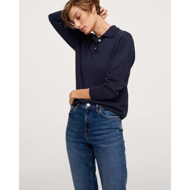 Quần jean 9 TẤC BigSize phom Baggy / boyfriend co dãn mạnh, lưng cao, màu xanh đậm was râu mèo 4204 MLJ hottrend