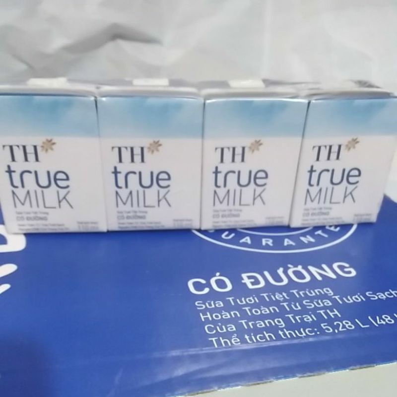 Combo 2 Vỉ Sữa Tươi Tiệt Trùng Có Đường TH True Milk 110ml