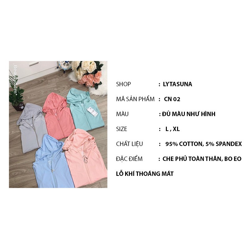 Áo Chống Nắng Nữ Thời Trang Toàn Thân Dáng Dài Bo Eo Lỗ Khí Thoáng Mát CN02 | BigBuy360 - bigbuy360.vn