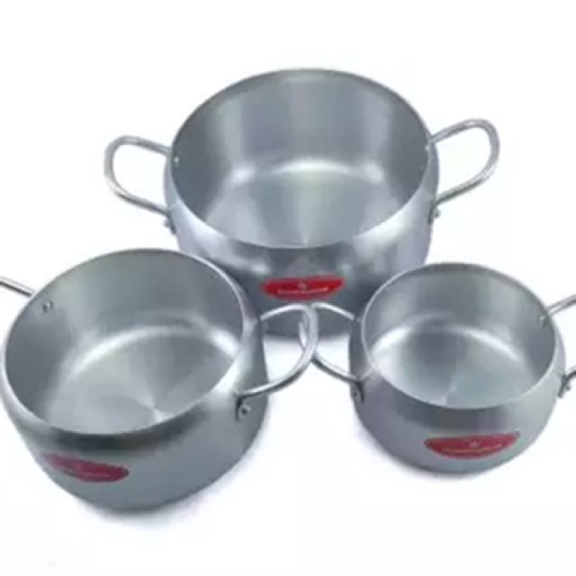 BỘ 3 NỒI NHÔM TRẮNG HOMEKING COOK HT06KC NẮP KÍNH