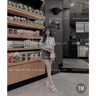 [Kèm ảnh thật] Set áo thom kèm chân váy