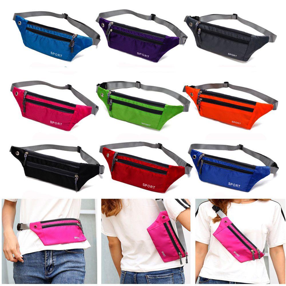 Túi Đeo Chéo Ngực/Thắt Lưng 10 Màu Sắc Chống Thấm Nước Có Khóa Kéo Thời Trang Cho Hoạt Động Ngoài Trời