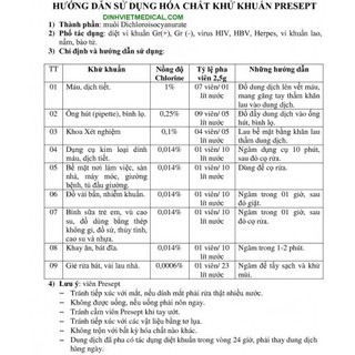 Viên Khử Khuẩn Presept 2,5G