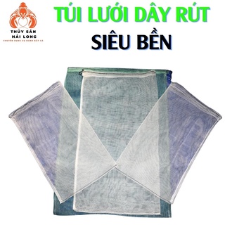 TÚI LƯỚI DÂY RÚT đựng cá,tôm, rắn...lưới cước Thái siêu bền gia công chắc chắn