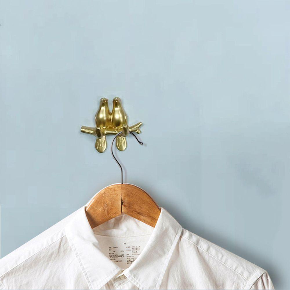 Móc Treo Quần Áo Bằng Resin Không Cần Khoan Họa Tiết Chim Kiểu Vintage Bắc Âu