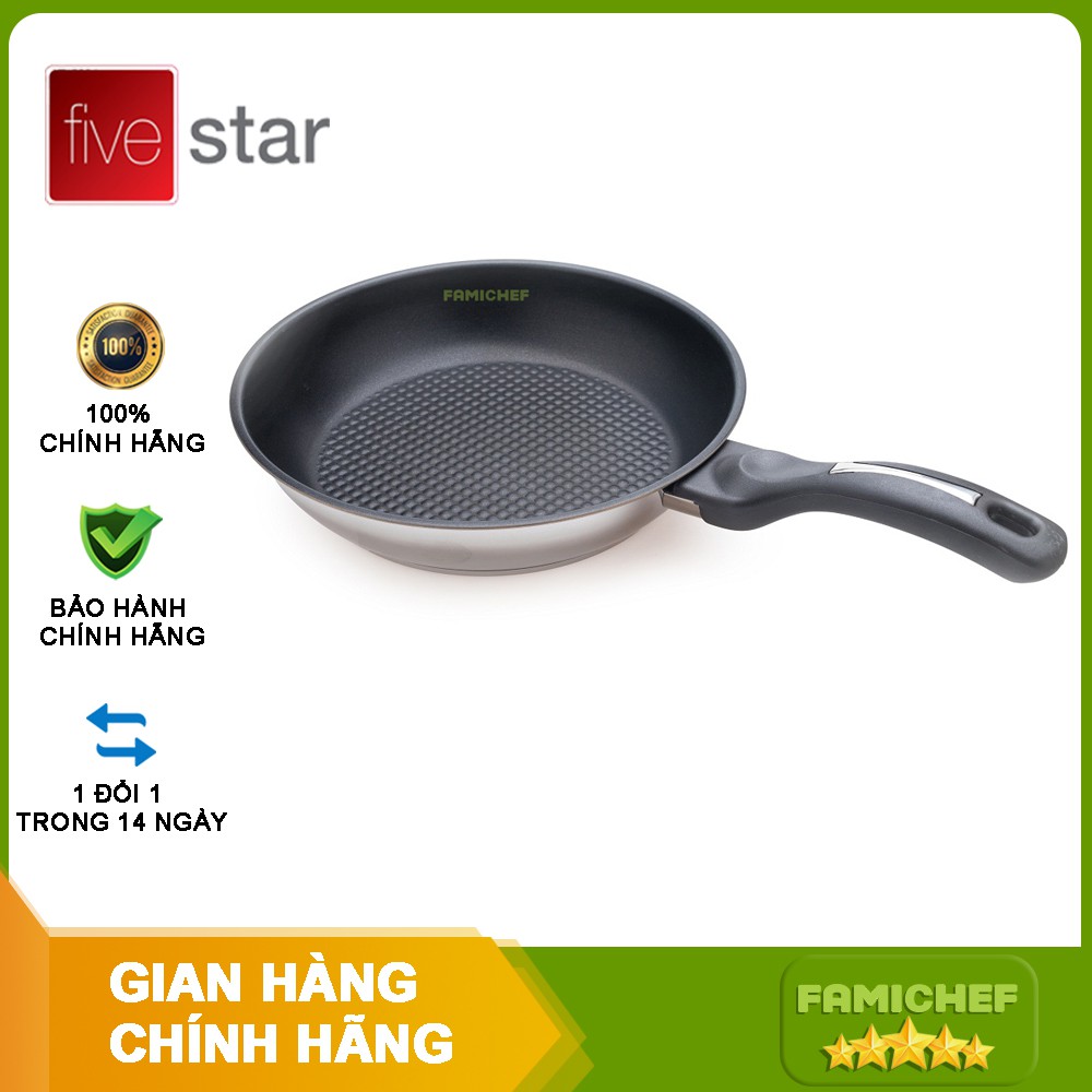 Chảo inox chống dính 3 đáy FiveStar CKD283DI 28cm