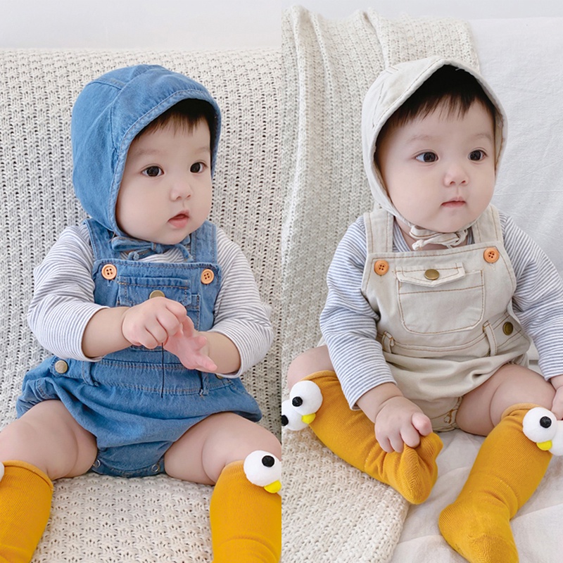 Áo Liền Quần Hai Dây Vải Denim Thời Trang Mùa Hè Dễ Thương Cho Bé Sơ Sinh