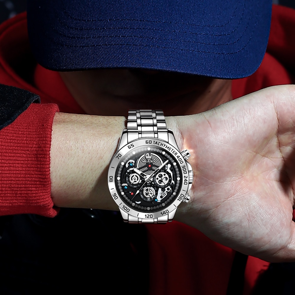 Đồng hồ đeo tay OLEVS 9921 chất liệu 100% thép không gỉ chống nước thời trang dành cho nam giới