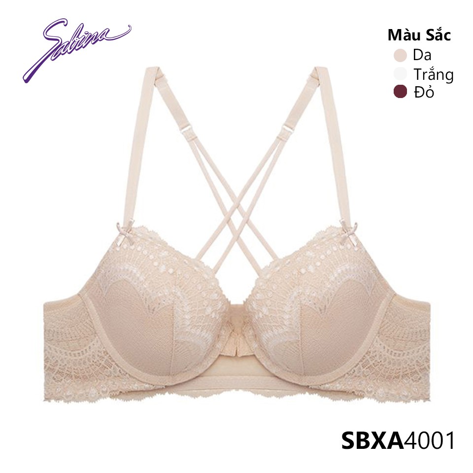 Áo Lót Mút Dày Nâng Ngực Phối Ren Sexy Màu Da, Trắng Hoặc Đỏ Fashion Gorgeous By Sabina SBXA4001