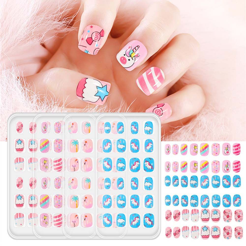 [Hàng mới về] Móng tay giả trang trí in hoạt hình dễ thương cho trẻ em