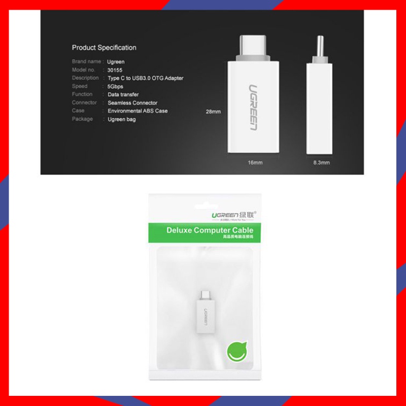 Cổng Chuyển OTG USB Type-C To USB 3.0 Chính Hãng Ugreen 30155 | BigBuy360 - bigbuy360.vn