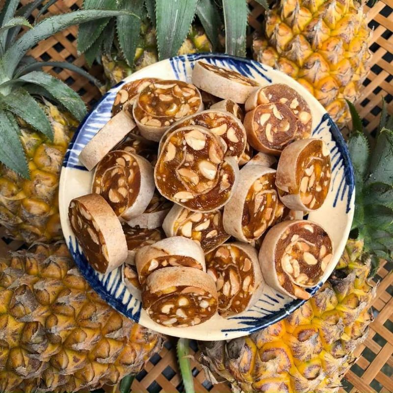 Kẹo khóm sên tắc cuộn đậu phộng 500g