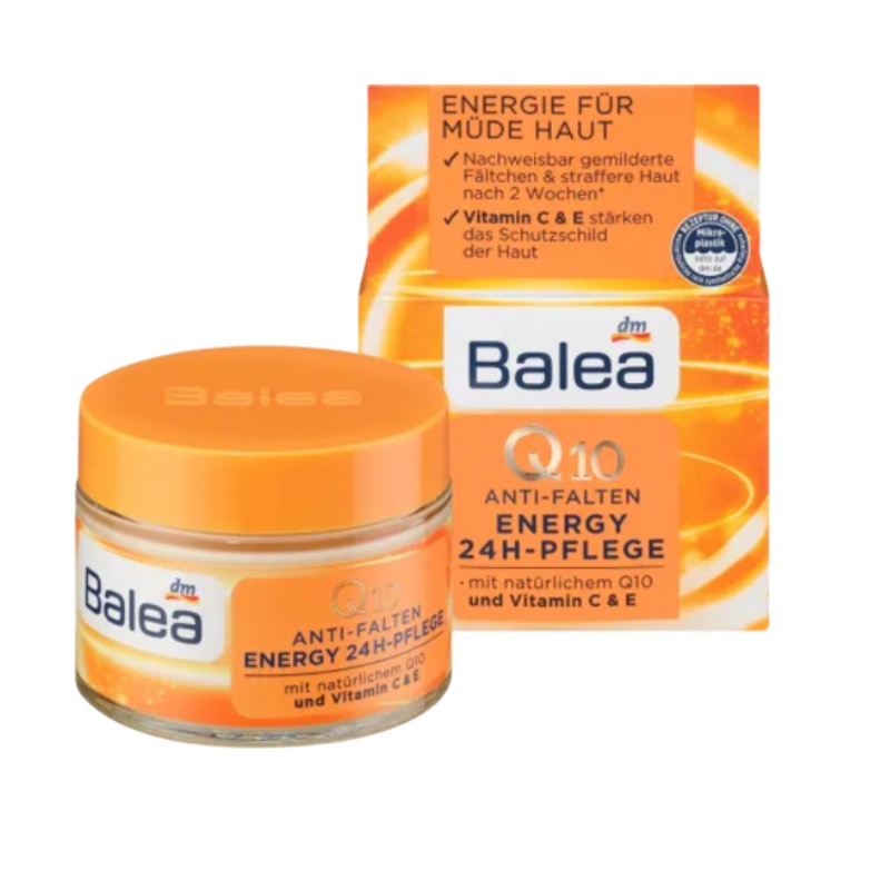 Kem Dưỡng Da Balea Q10 Anti Falten và Q10 Energy 24h Chống Lão Hóa ngày đêm 50 ml, Nội Địa Đức