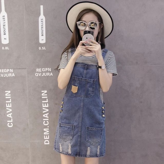 Váy yếm jean nữ